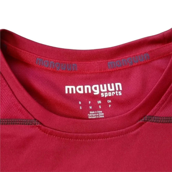 Lot of 2 Manguun Sports Wicking  Shirt, Blue/Red, S - Picture 9 of 10